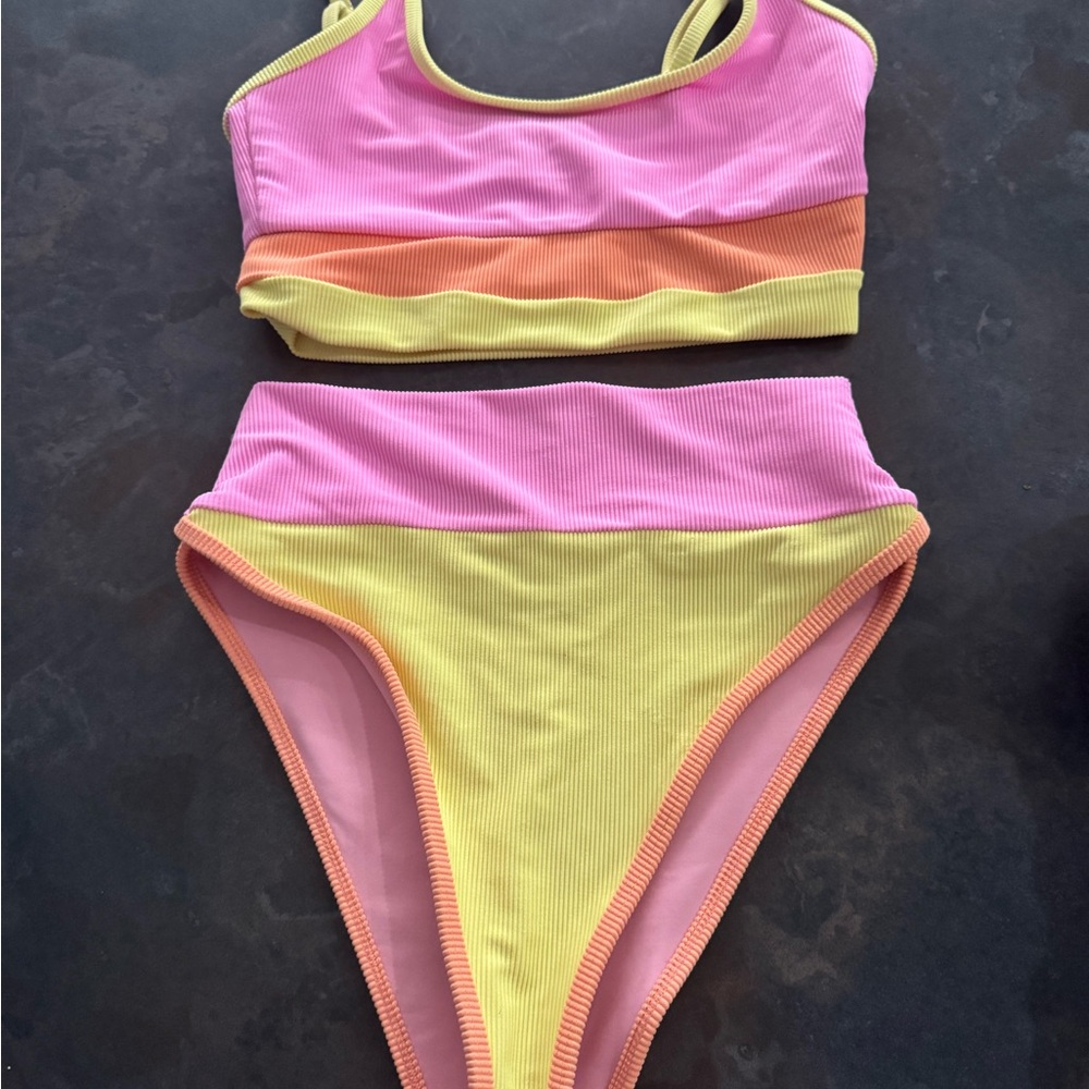 Beach Riot Pink and Yellow Bikini